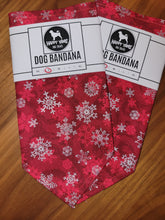 Load image into Gallery viewer, Red Snowflake Bandana (EXTRA LARGE)