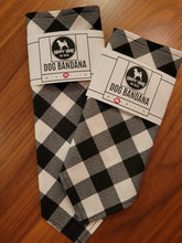 Load image into Gallery viewer, Black/White Check Bandana (MEDIUM)
