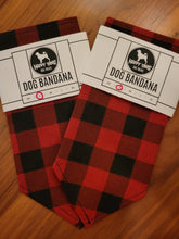 Load image into Gallery viewer, Red/Black Check Bandana (EXTRA SMALL)