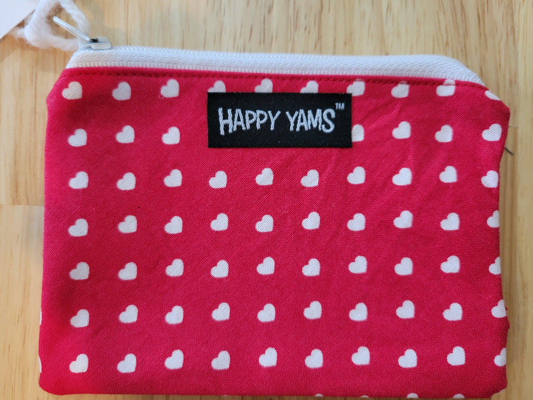 Red with White Hearts Zip Pouch